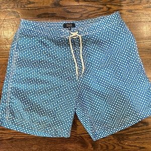 Blue Geometric Men's Board Shorts Swim Trunks XL
